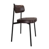 Cadeira Alloa Fixa Com 4 Pés 50 X 44,7 X 83,8 Cm Com 1 Unidade Courino Whisky/preto Epoxi