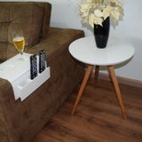 Mesinha Lateral Tripe Decorativa Lc Baixa Off White / Mel