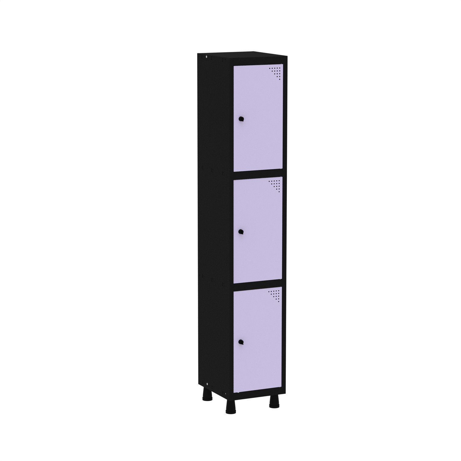 Roupeiro Em Aço Mt 1v 3 Portas Pitâo Preto/lilás