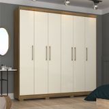 Guarda-roupa Casal 6 Portas Com 6 Gavetas Sevilla Nature/brisa