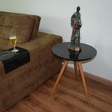 Mesinha Lateral Tripe Decorativa Lc Alta Preto / Mel