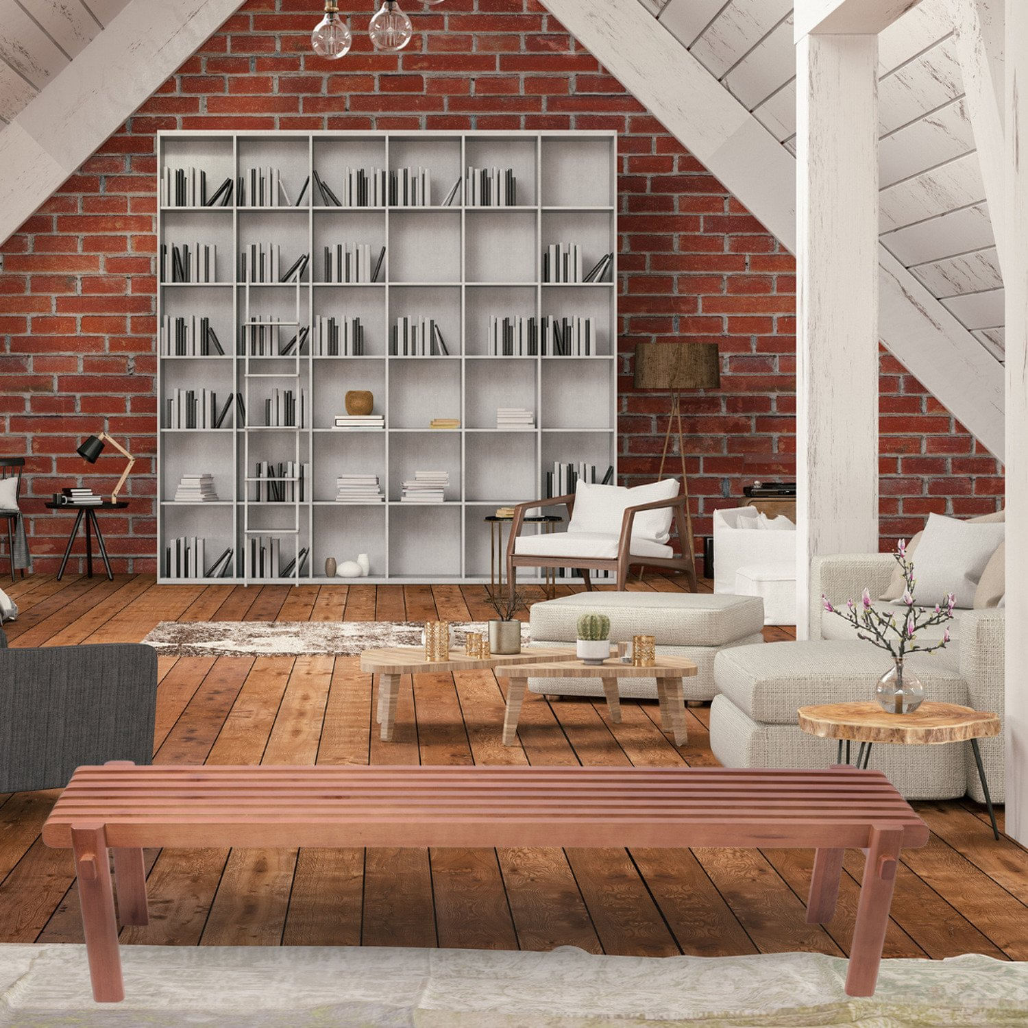 Banco Havana Em Madeira Maciça Marrom