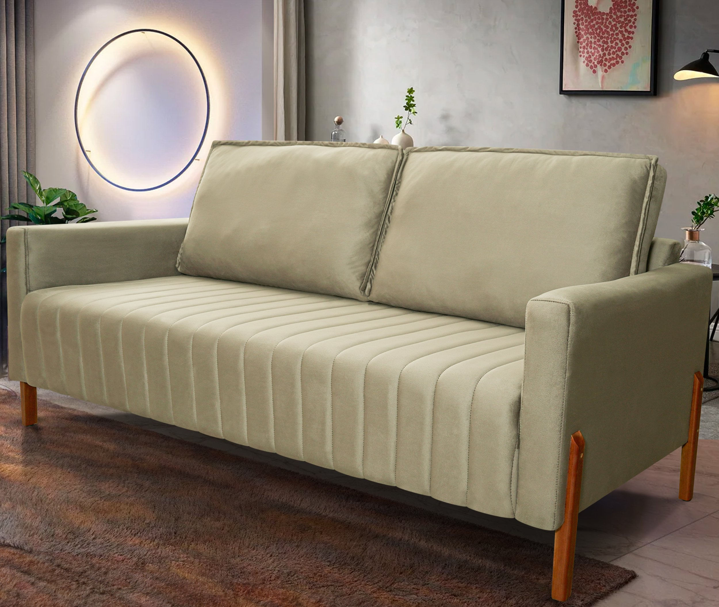 Sofá Prado Platinum Fibra Siliconada Marrom