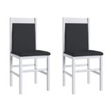 Duas Cadeiras Para Sala De Jantar Madeira Maciça 600 Branco
