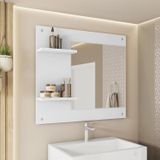 Painel Espelho Multifuncional Banheiro Towel Branco