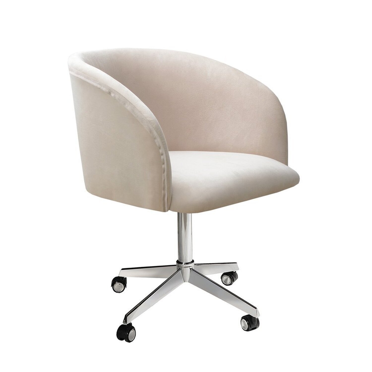 Poltrona Atenas Com Rodízio Decoração Sala De Estar Bege Claro