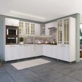 Cozinha Modulada Completa 10 Peças 22 Portas 2 Gavetas Paris Branco