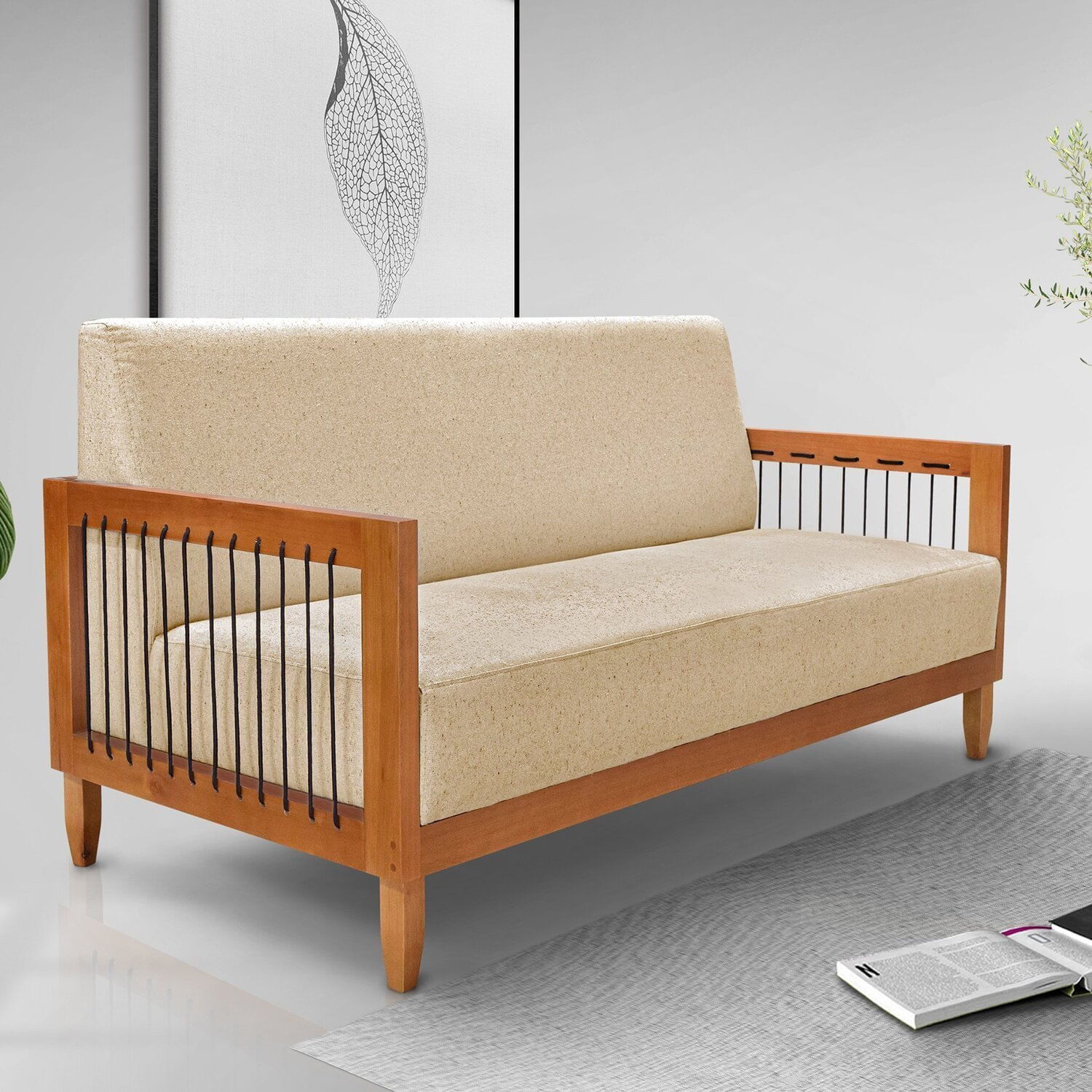 Sofá 2 Lugares De 160 Cm Linho Bex Dourado