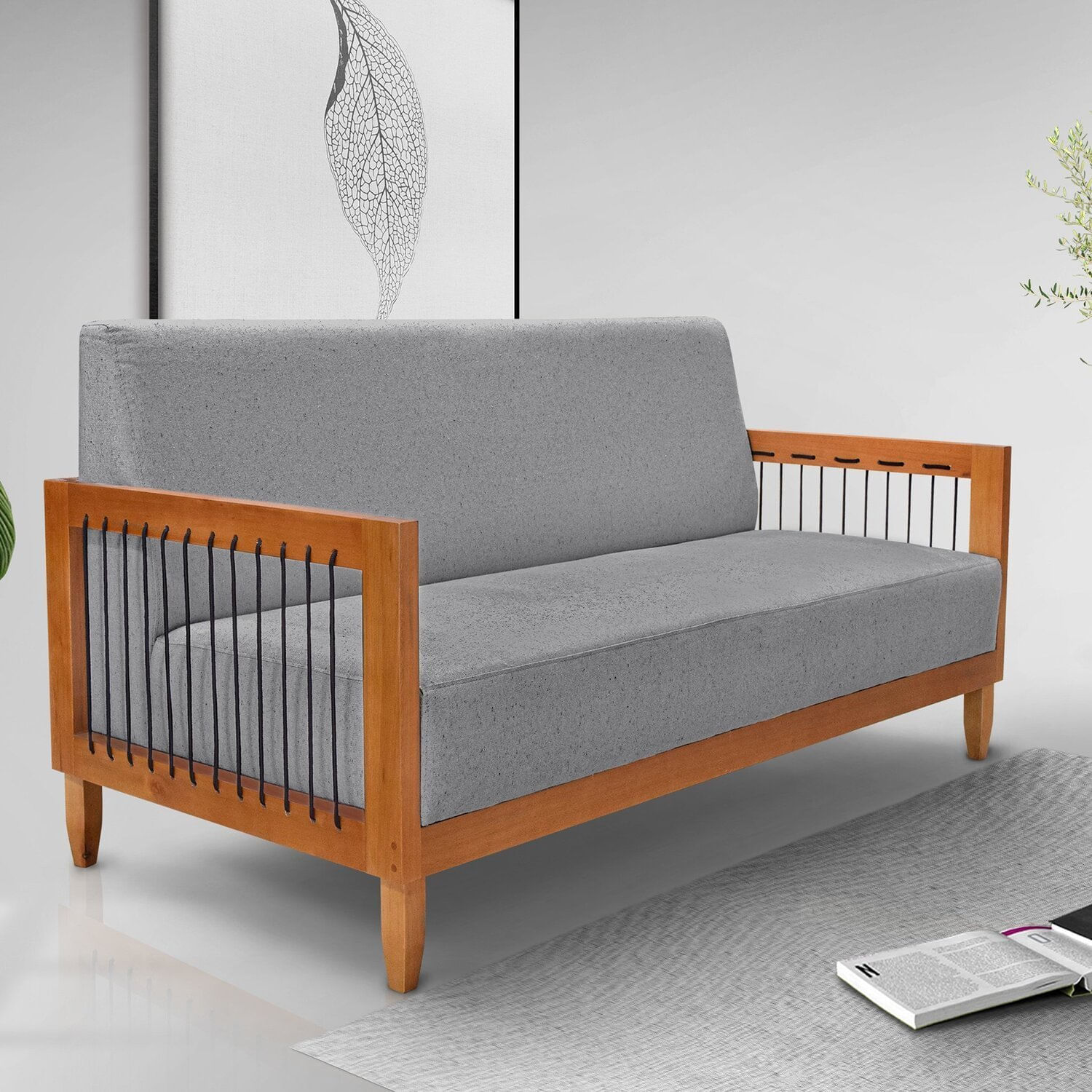 Sofá 2 Lugares De 160 Cm Linho Bex Cinza