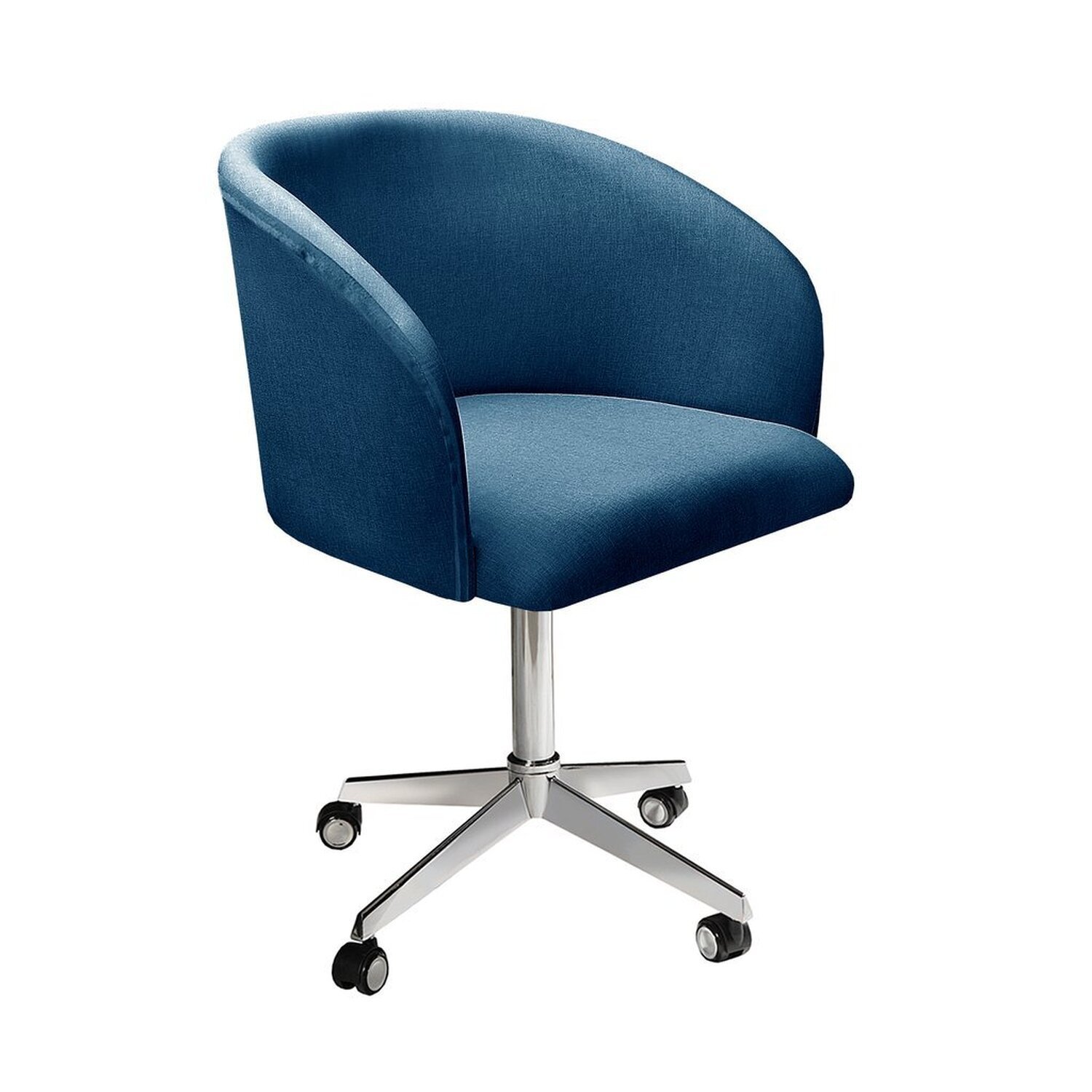 Poltrona Atenas Com Rodízio Decoração Sala De Estar Azul