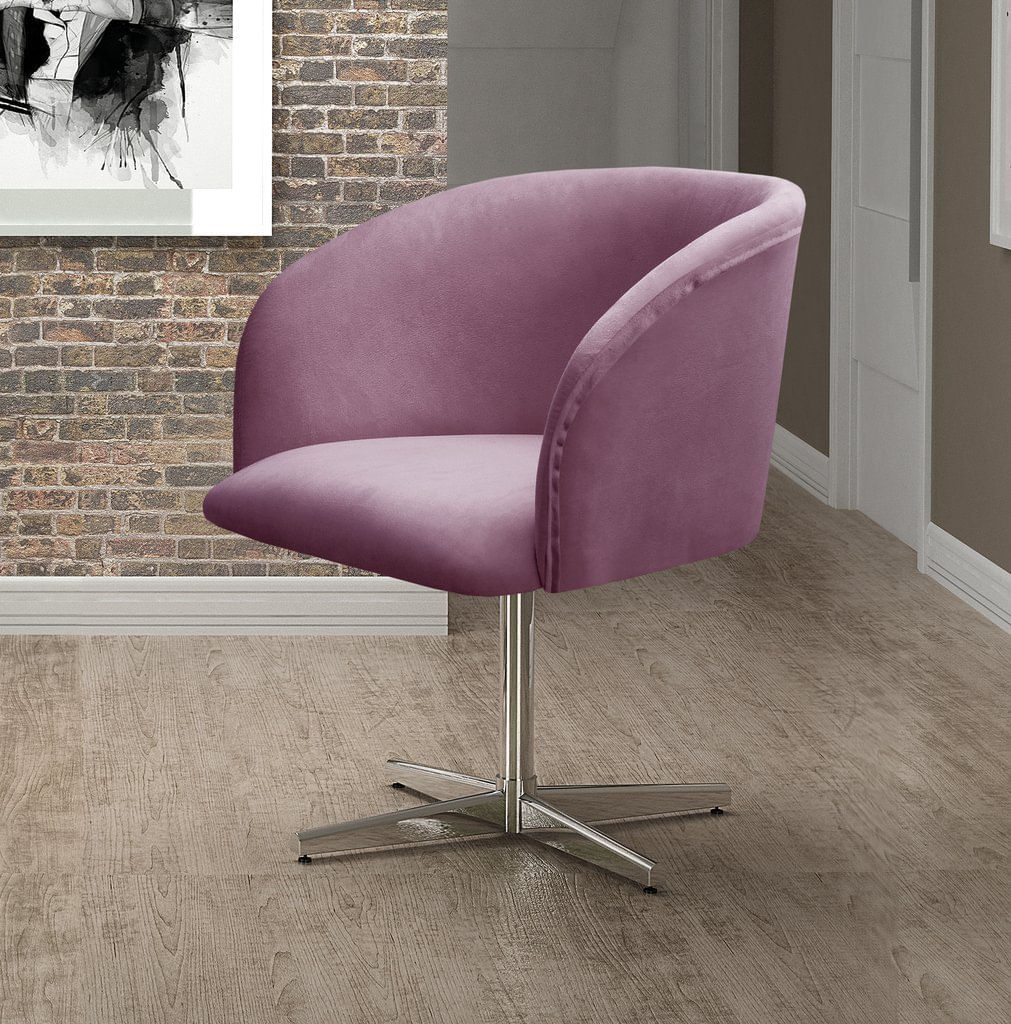 Poltrona Atenas Base Giratória De Alumínio Sala De Estar Roxo