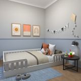 Cama Infantil Montessoriana Casal Sol Yescasa Branco/cinza Cristal