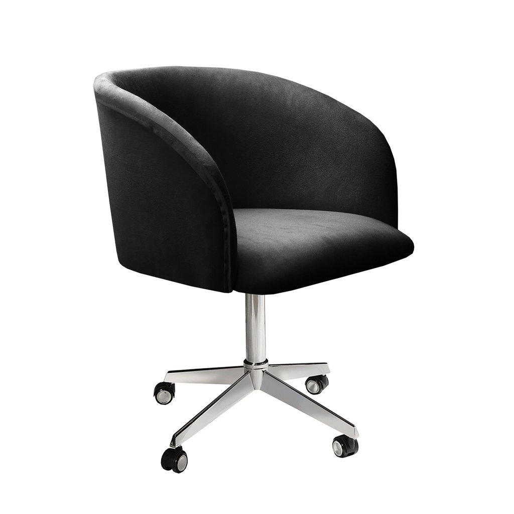 Poltrona Atenas Com Rodízio Decoração Sala De Estar Preto