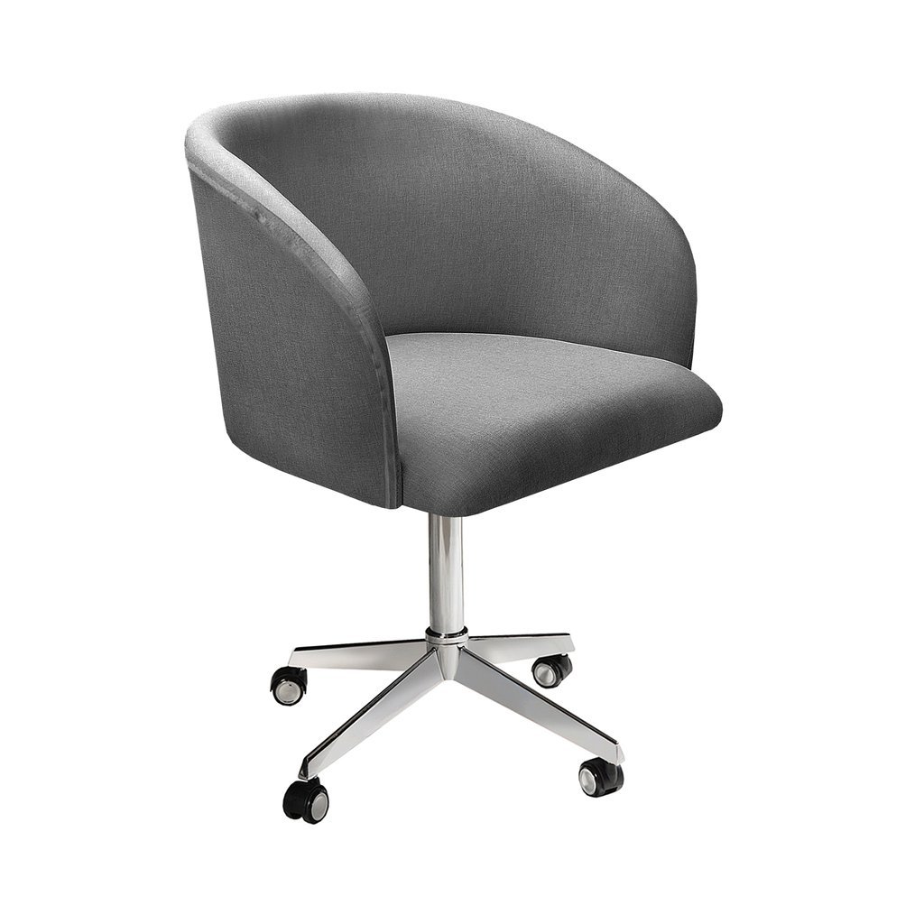 Poltrona Atenas Com Rodízio Decoração Sala De Estar Cinza