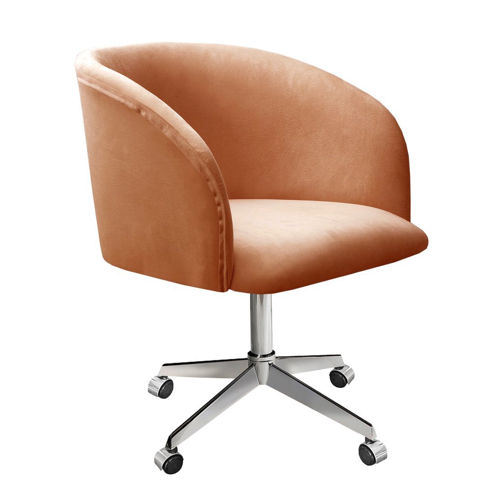 Poltrona Atenas Com Rodízio Decoração Sala De Estar Terracota