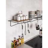 Prateleira Modelo Wire Em Aço Com 3 Ganchos Penduradores 60 Cm Verde Oliva