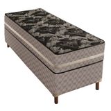 Box Solteiro Galaxy 42x88x188cm com Colchão Solteiro Molas Ensacadas Galaxy 26x88x188cm Rustico Prata