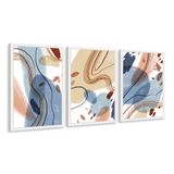 Quadro 60x120cm Abstrato Amets Moldura Branca Com Vidro Decorativo Interiores