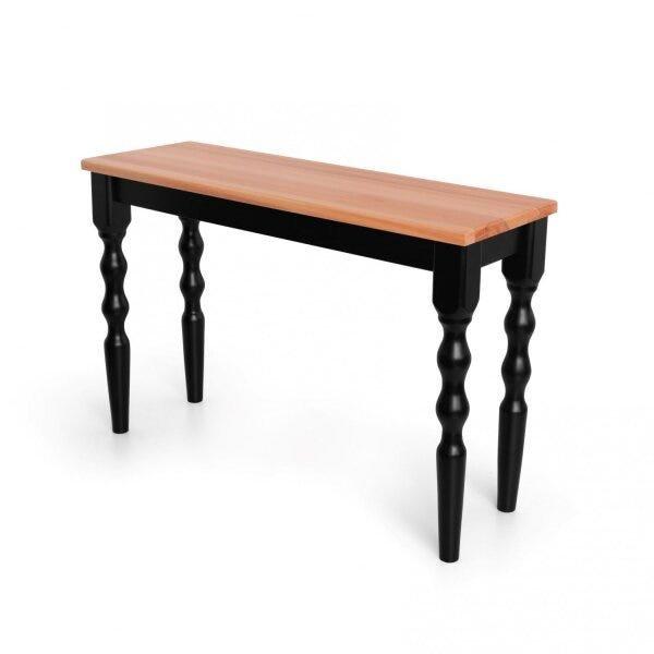 Aparador Madeira Maciça Pés Torneados 120x40cm Gardênia Espresso Móveis Preto/Natural