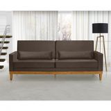 Sofá Living 3 Lugares Julie 180cm Nabas Estofados Marrom