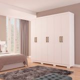 Guarda-roupa Casal Mdf 6 Portas 2 Gavetas Internas Milena Panan Móveis Branco