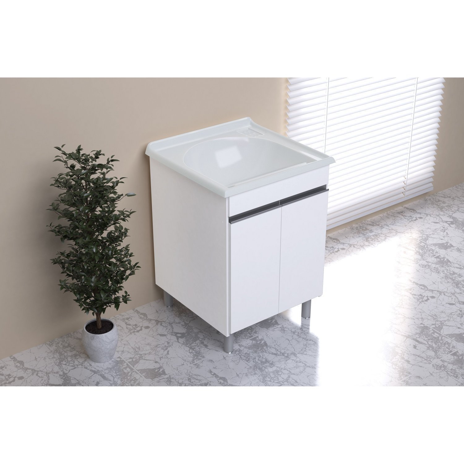 Armário Multiuso 2 Portas Com Cuba Amélia Aj Rorato Branco