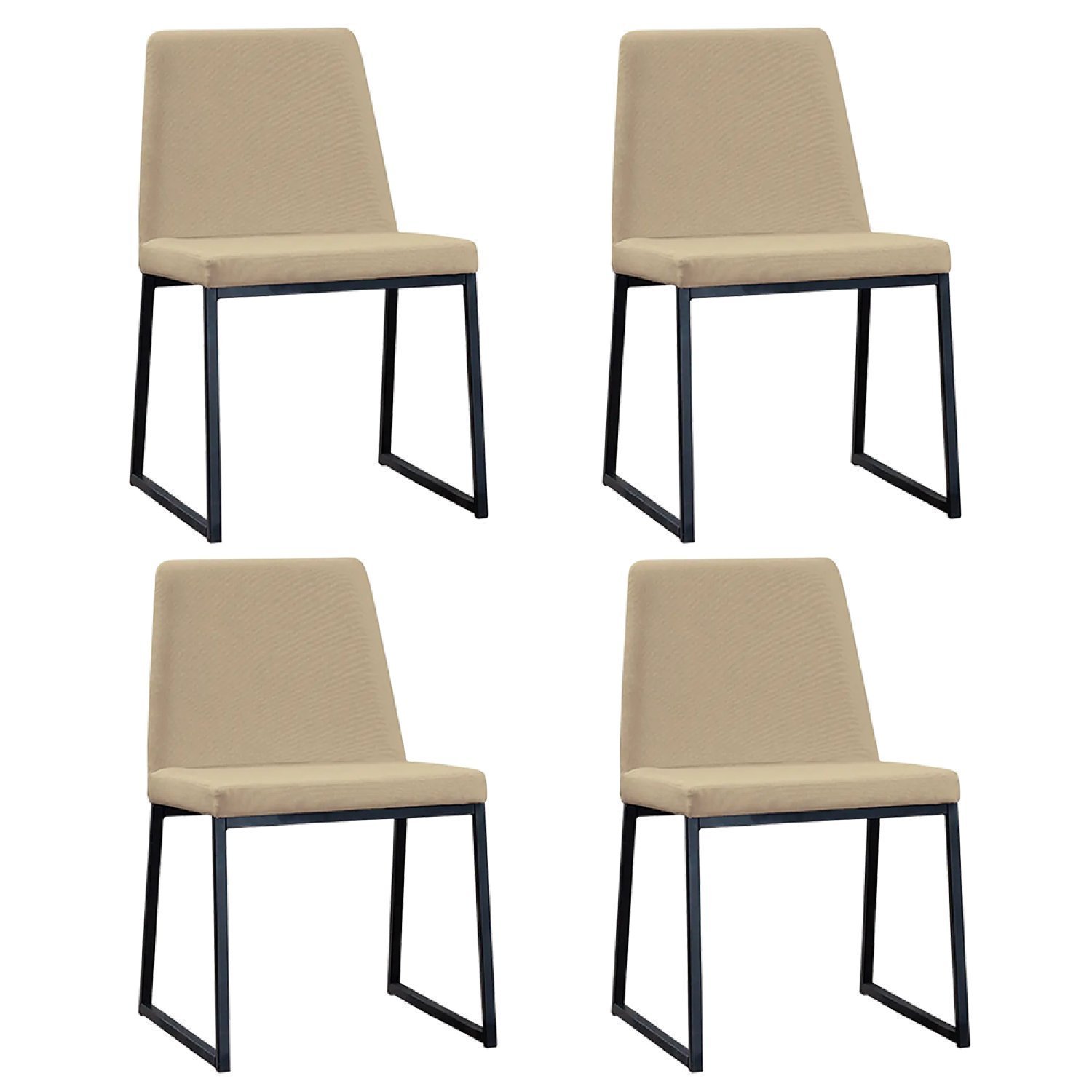 Kit Quatro Cadeiras Yanka Bege Daf Mobiliário