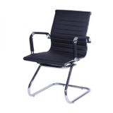 Cadeira Para Escritório Interlocutor Base Fixa Esteirinha Corino 3301 Or Design Preto