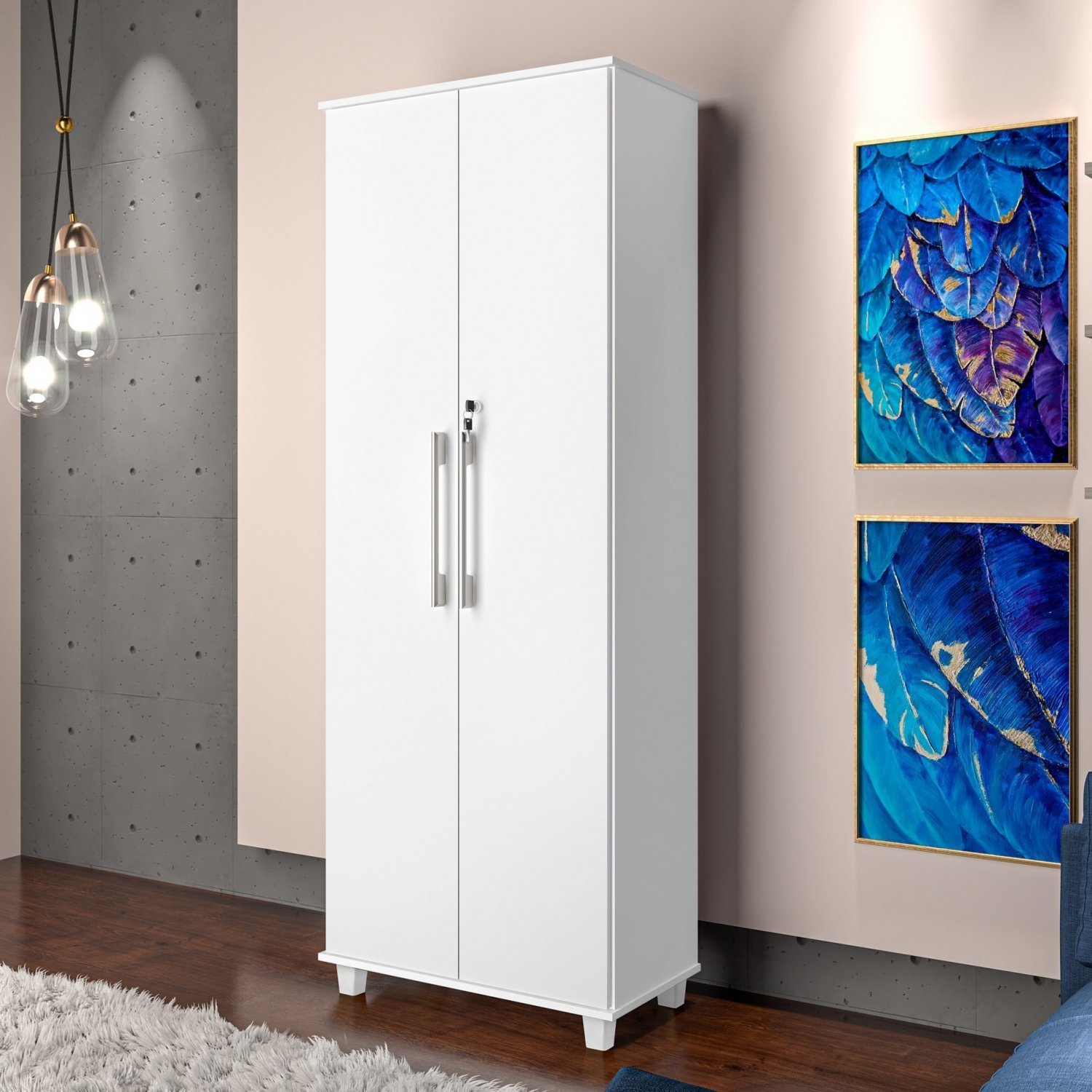 Armário Multiuso 2 Portas Com Pés Maximus Branco