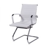 Cadeira Para Escritório Interlocutor Base Fixa Esteirinha Corino 3301 Or Design Branco