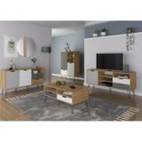 Conjunto Sala De Estar Rack Para Tv Até 55 Polegadas Buffet Bar E Mesa De Centro Estocolmo