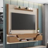 Rack Suspenso Para Tv Até 60 Polegadas 180cm 2 Portas 1 Gaveta Valley Casa D Off White/noce