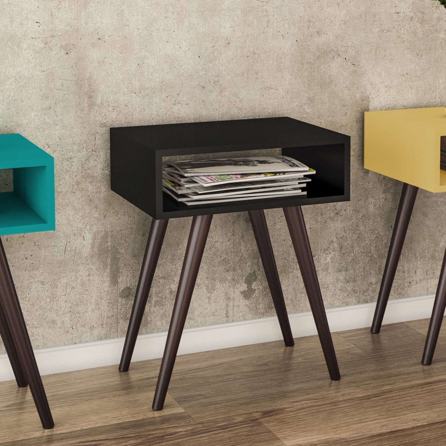 Mesa Lateral 1 Nicho Retrô Rt 3025 Preto