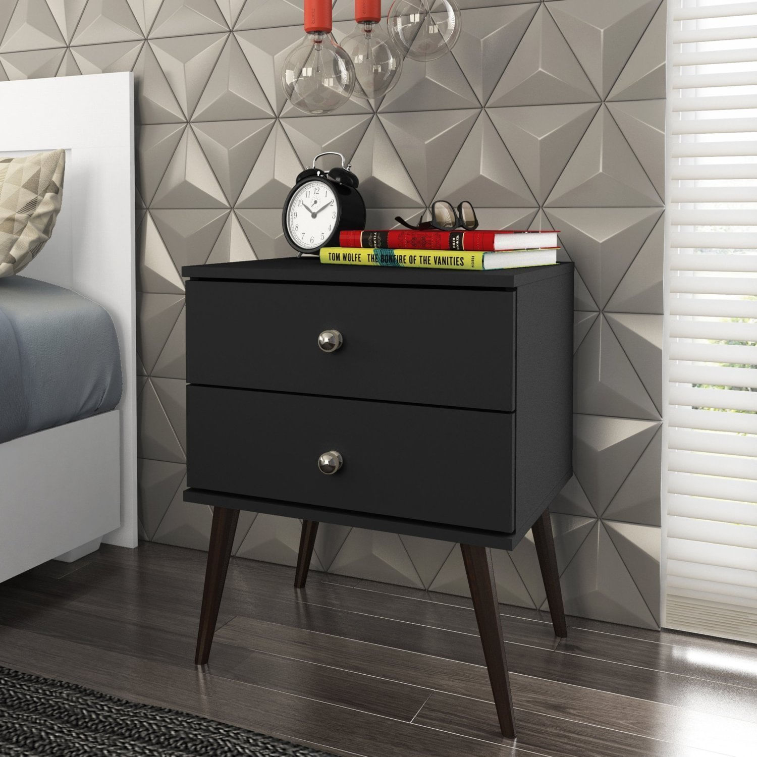 Mesa De Cabeceira 2 Gavetas Retrô Rt 3032 Marrom