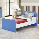 Mini Cama Infantil Com Proteção Lateral Arco-íris Djd Móveis Azul/branco