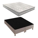 Box Queen Galaxy 42x158x198cm com Colchão Queen Quality D33 Duoface 26x158x198cm Rustico Prata