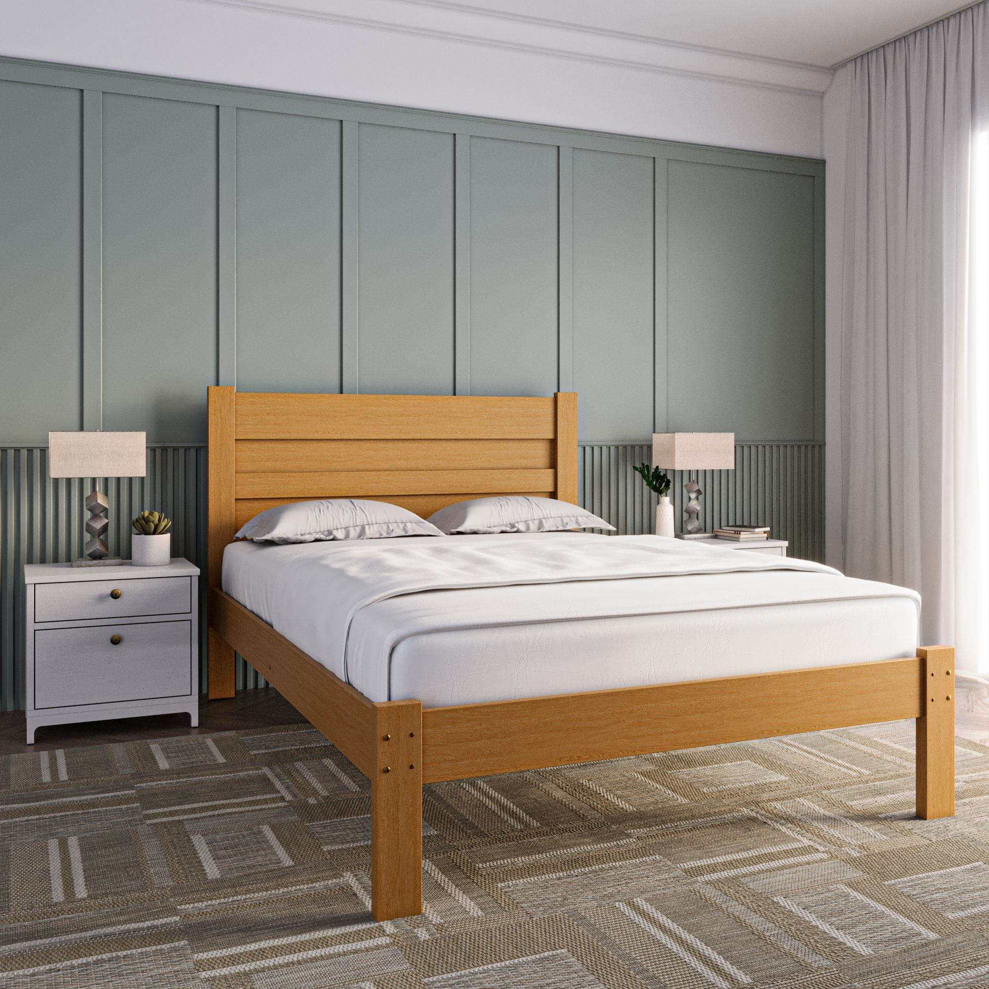 Cama Casal Madeira Maciça Lara Atraente Móveis Imbuia