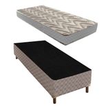 Box Solteiro Galaxy 42x88x188cm com Colchão Solteiro Unique D45 Duoface 25x88x188cm Rustico Prata
