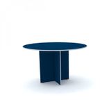 Mesa Para Escritório De Reunião Redonda Maxxi Mx1000 Pandin Móveis Cinza/azul