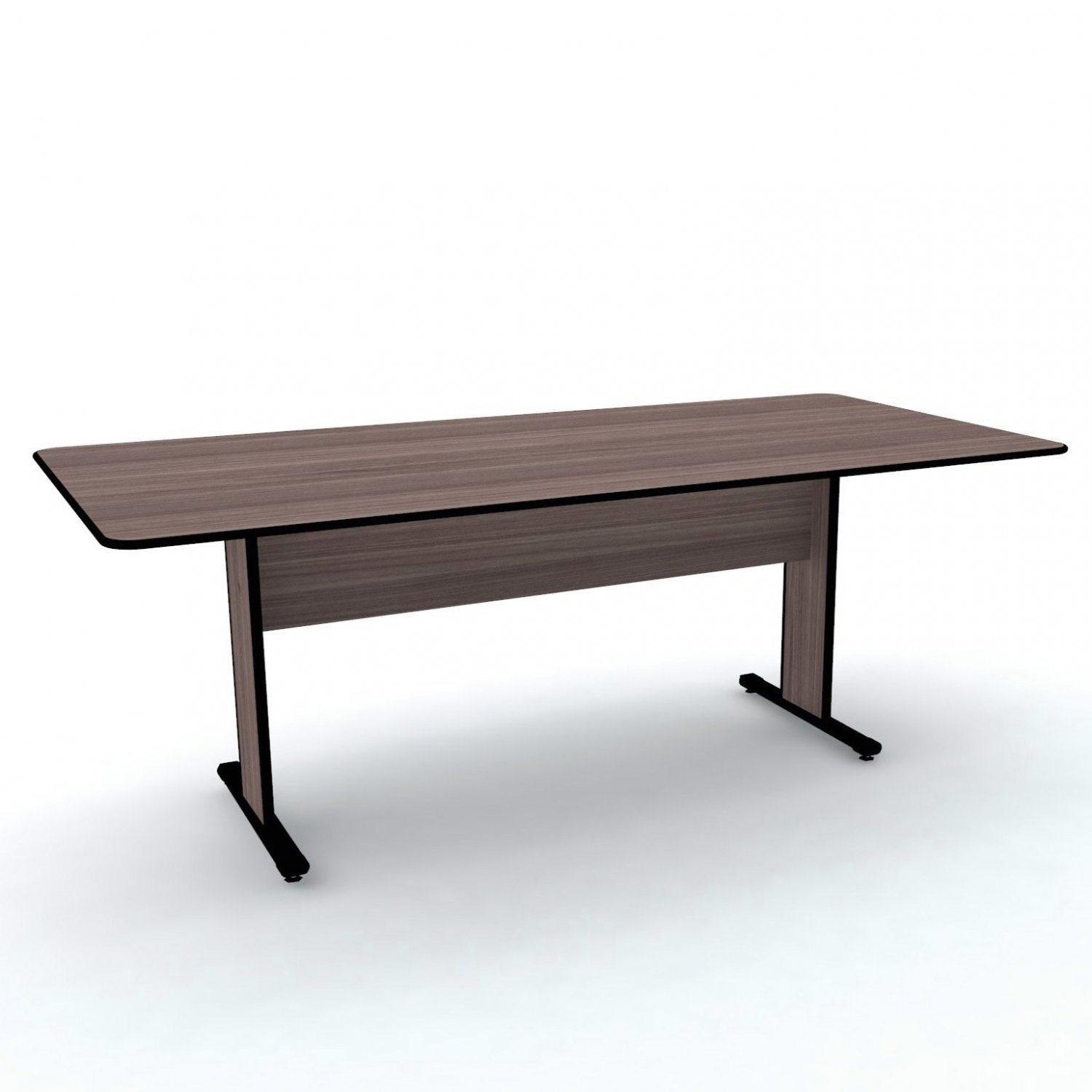 Mesa De Reuniões Ret Mx2000 Maxxi   Preto/walnut
