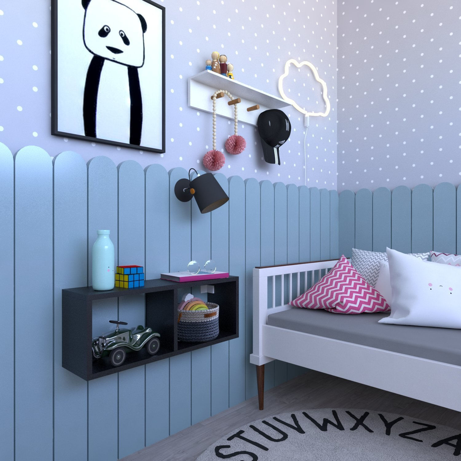 Nicho Para Quarto Infantil 60cm Preto