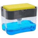 Dispenser Porta Detergente Cinza 2 Em 1 Suporte Esponja