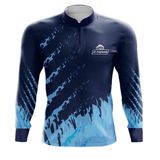 Camiseta Pesca Esportiva Jp Fishing Proteção Solar Uv30+ Degradê Azul Trilha