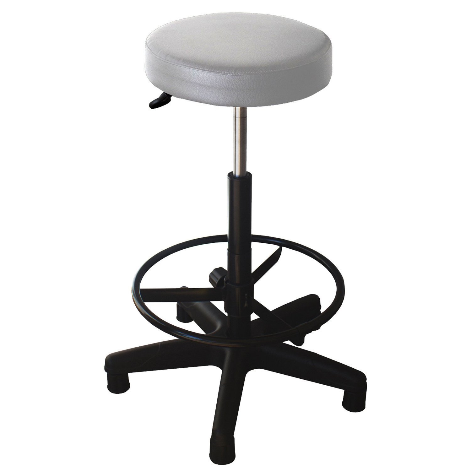 Cadeira Escritório Caixa Operadora Sem Encosto Metal Wood Design Couro Branco