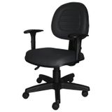 Cadeira Escritório Giratória Gomada Back System Braço Regulável Executiva Metal Wood Design Preto