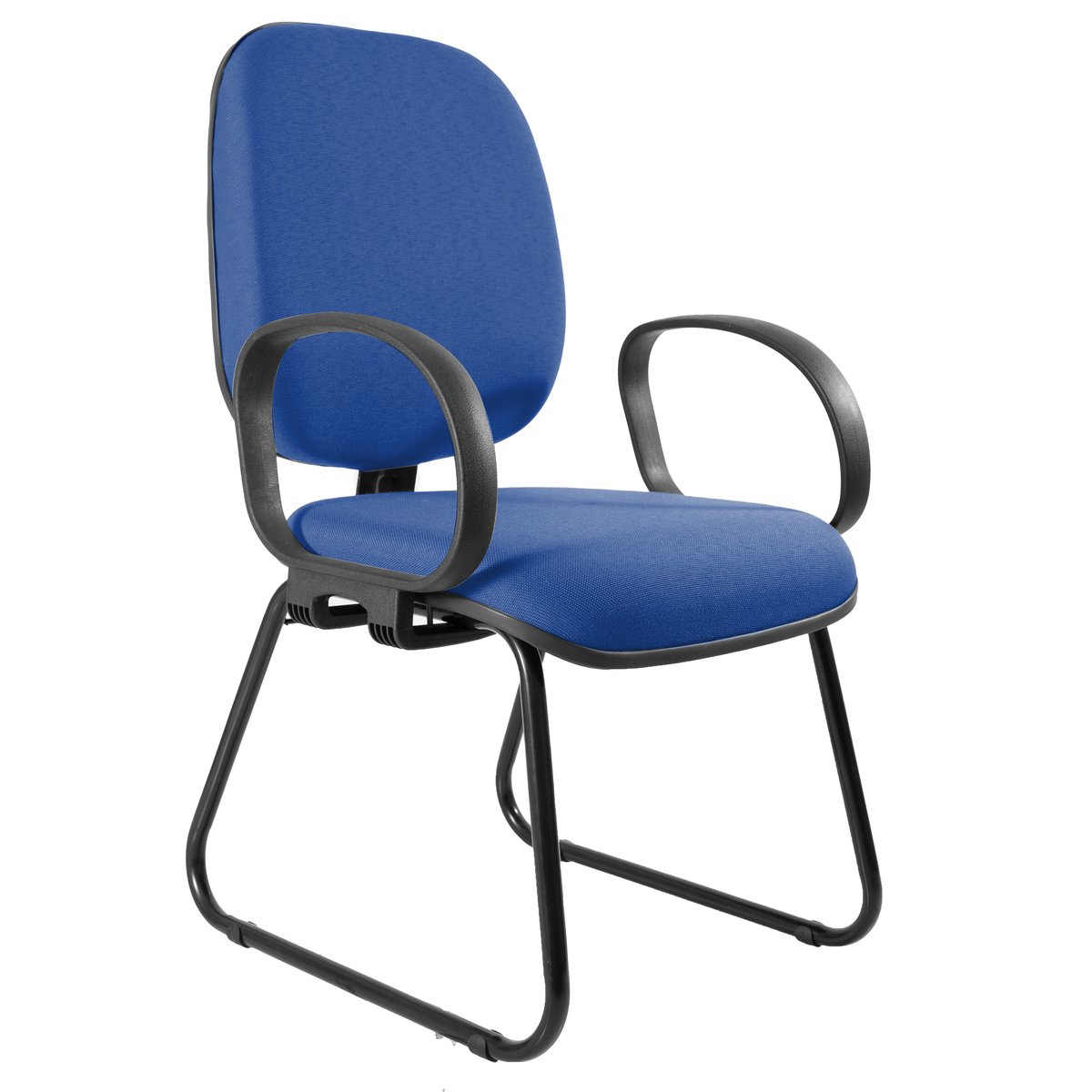 Cadeira Escritório Interlocutor Diretor Estofada Anatômica Sky Com Braço Corsa Metal Wood Design Azul