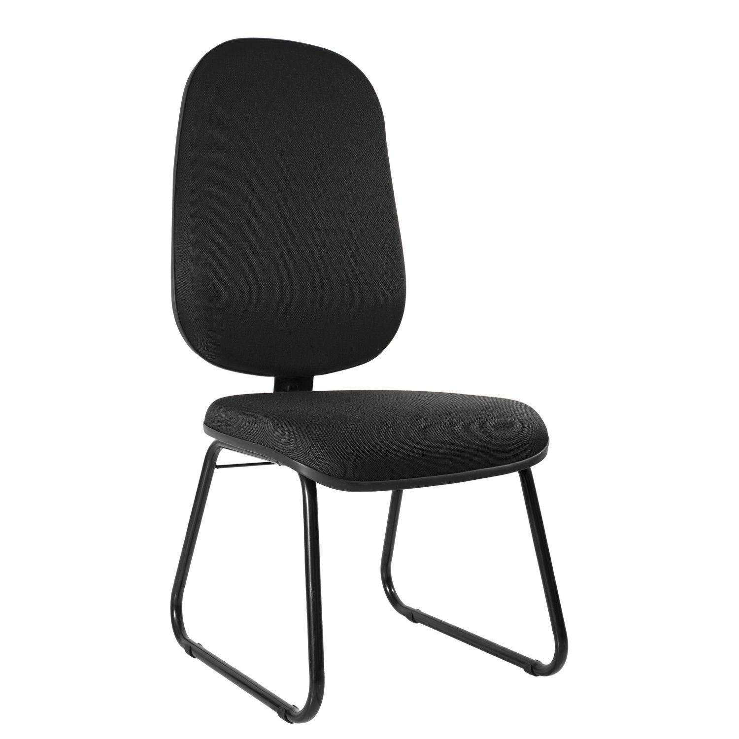 Cadeira Escritório Interlocutor Base Fixa Sky Metal Wood Design Preto