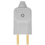Tomada Plug Macho Prensa Cabo 2 Pinos Finos 10a Cinza