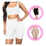 Cinta Modeladora Shorts Compressão Cintura Alta Branco P