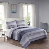 Colcha Patchwork Casal Century Listras 220x240 Com 3 Peças
